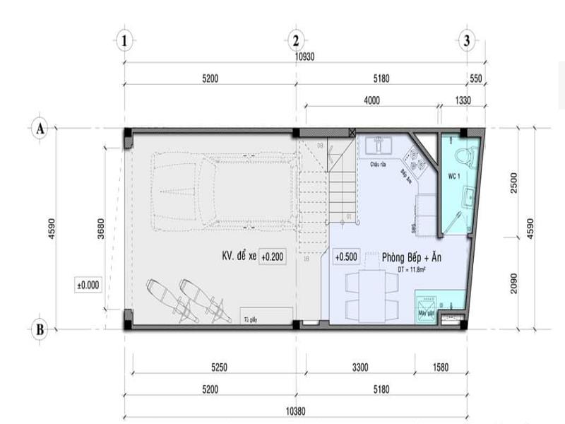 Bố trí công năng tầng 1