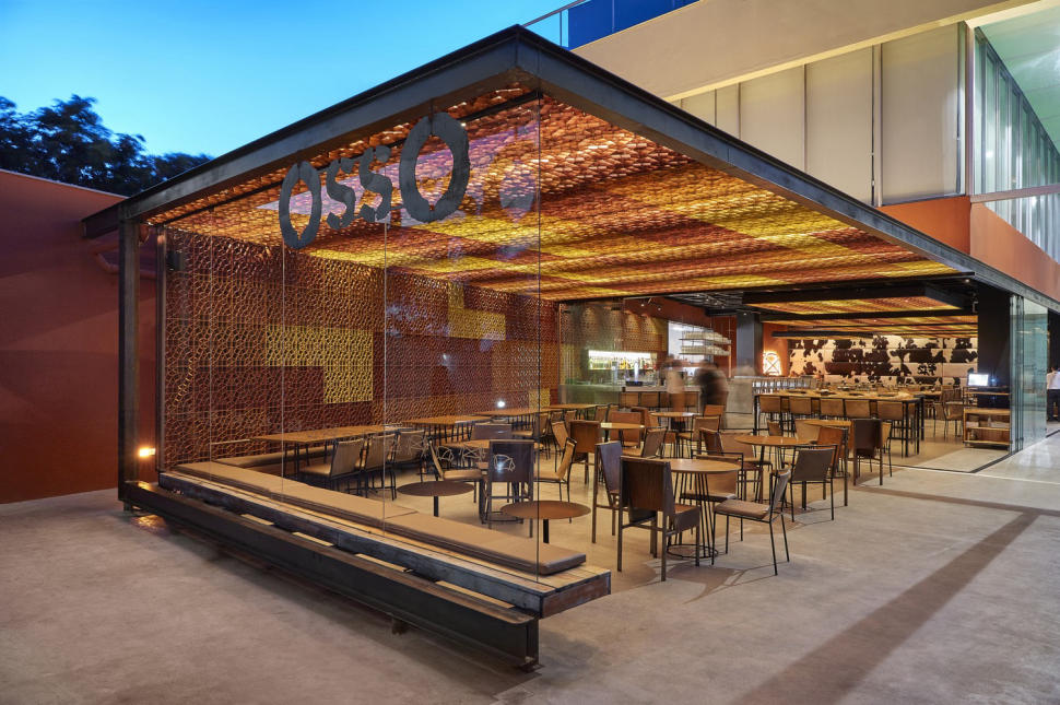 Mô hình nhà hàng kết hợp cafe bằng khung thép ấn tượng
