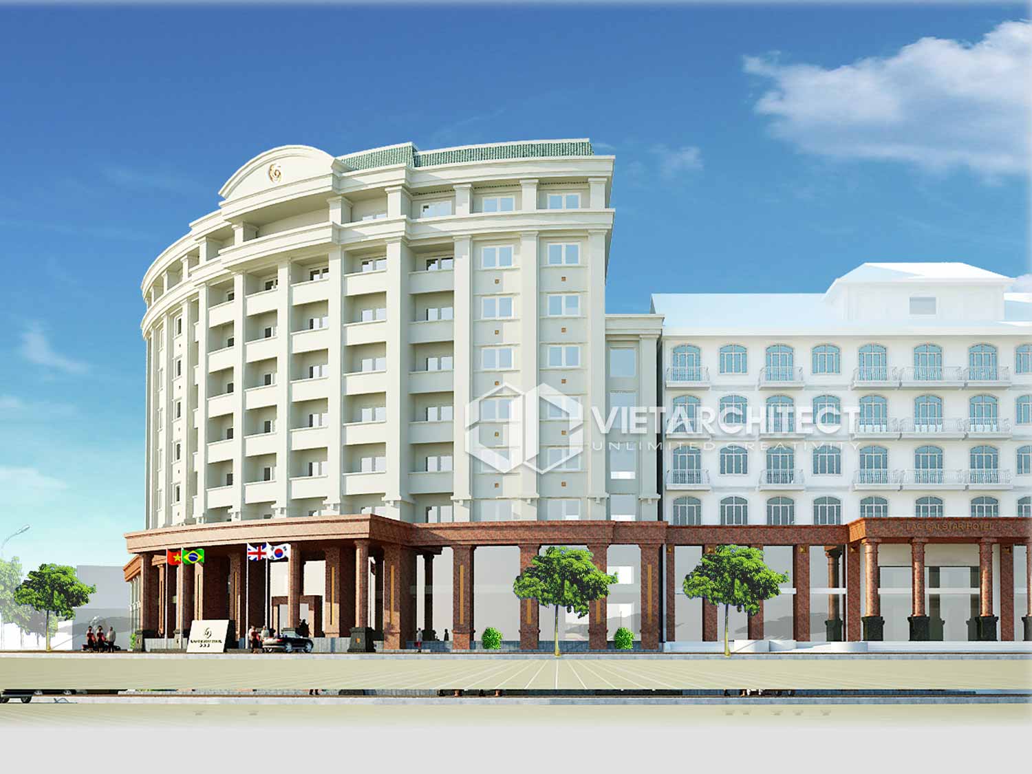 phối cảnh 3D thiết kế khách sạn 4 sao Lào Cai star