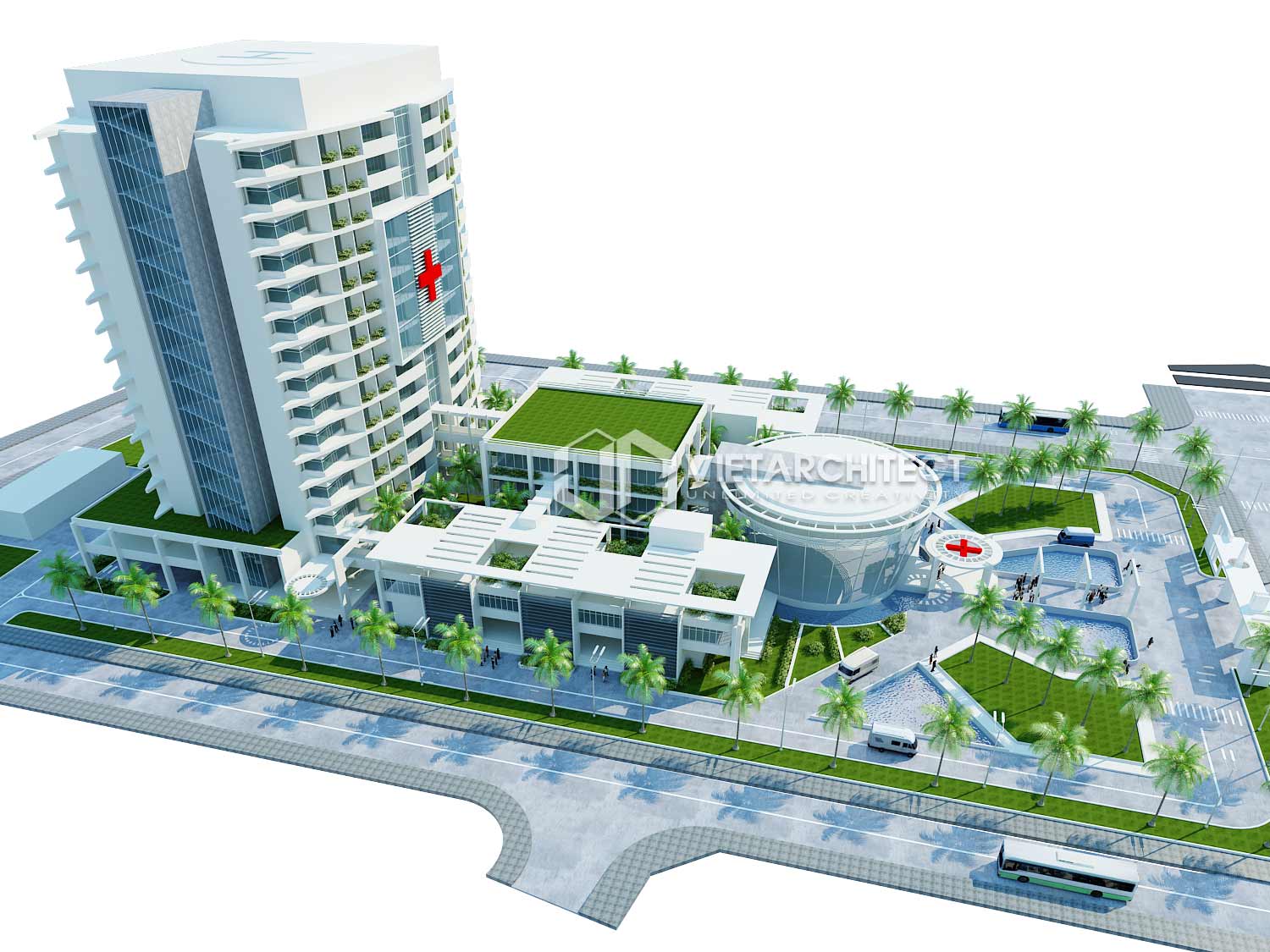Phối cảnh thiết kế bệnh viện phụ sản Việt Hoàng