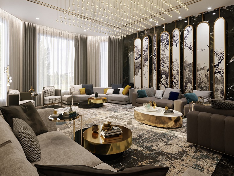 nội thất ánh kim được yêu chuộng trong phong cách luxury