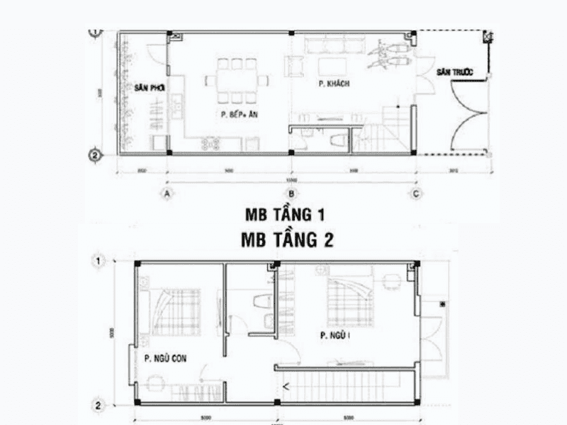 Mặt bằng thiết kế công năng nhà ở 50m2