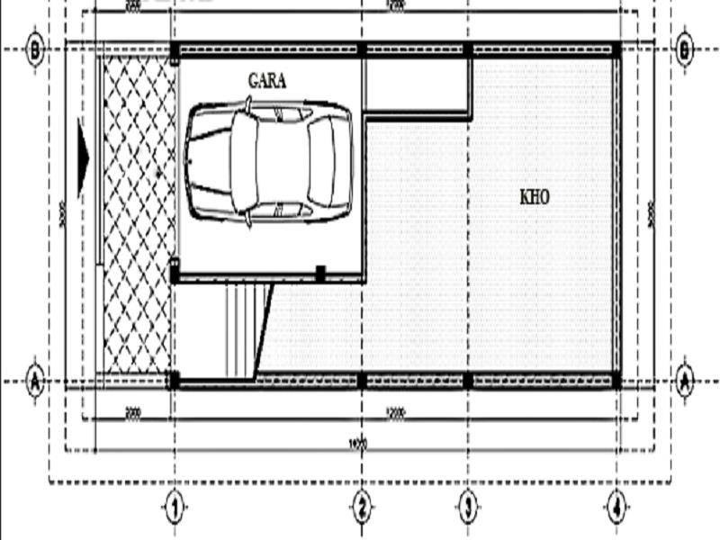 Thiết kế công năng nhà 60m2 tầng 1