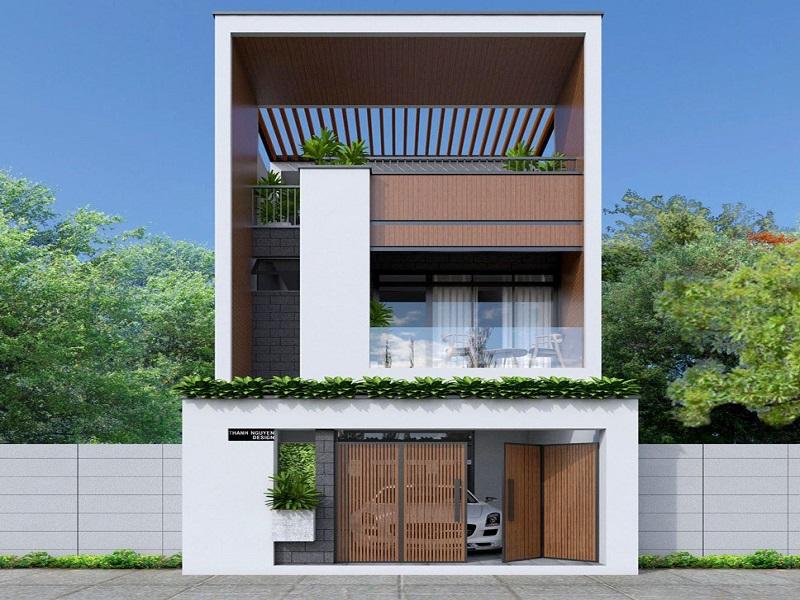 Gợi ý thiết kế nhà 60m2 có gara