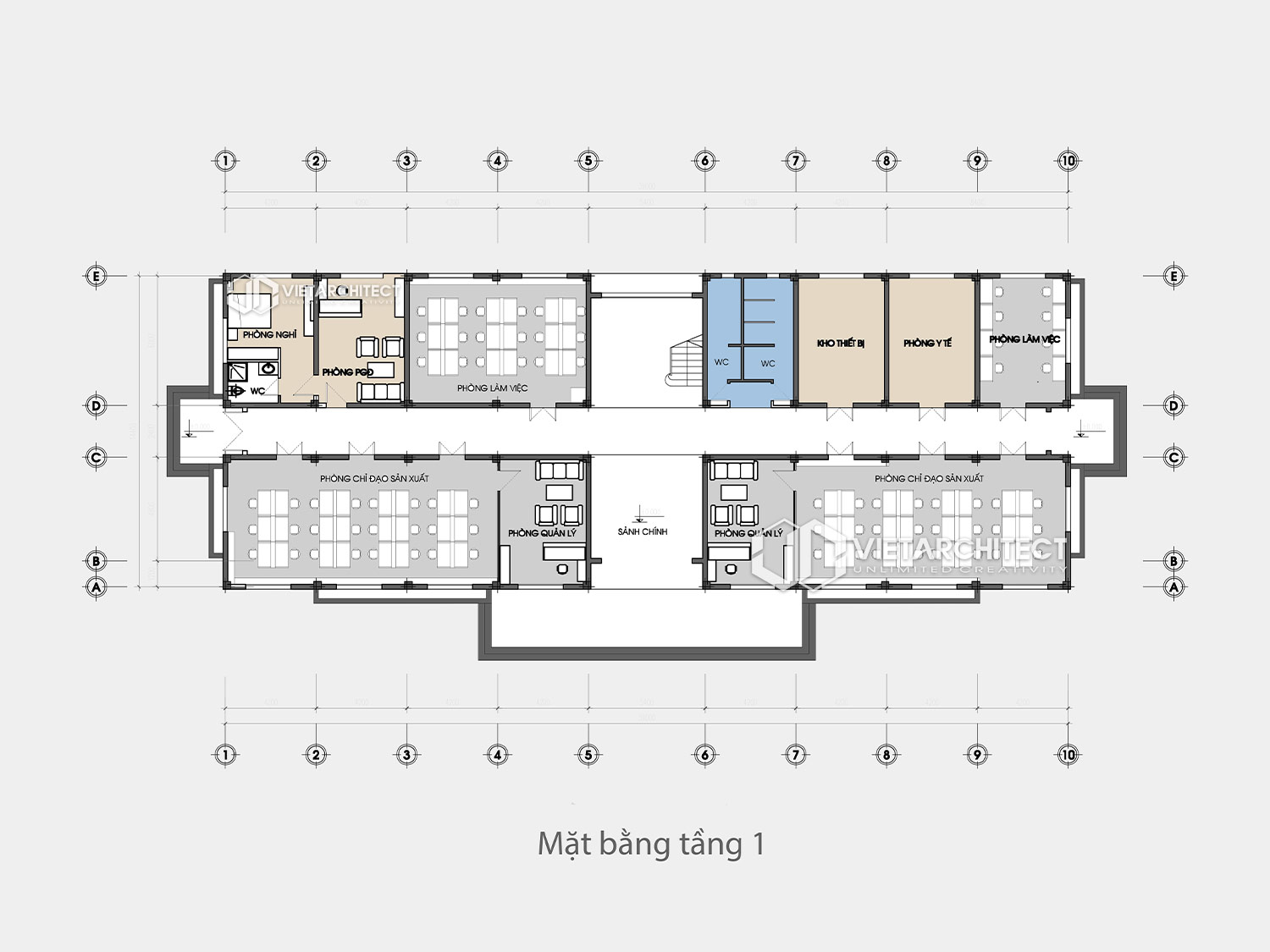 thiết kế nhà điều hành sông chanh mặt bằng tầng 1