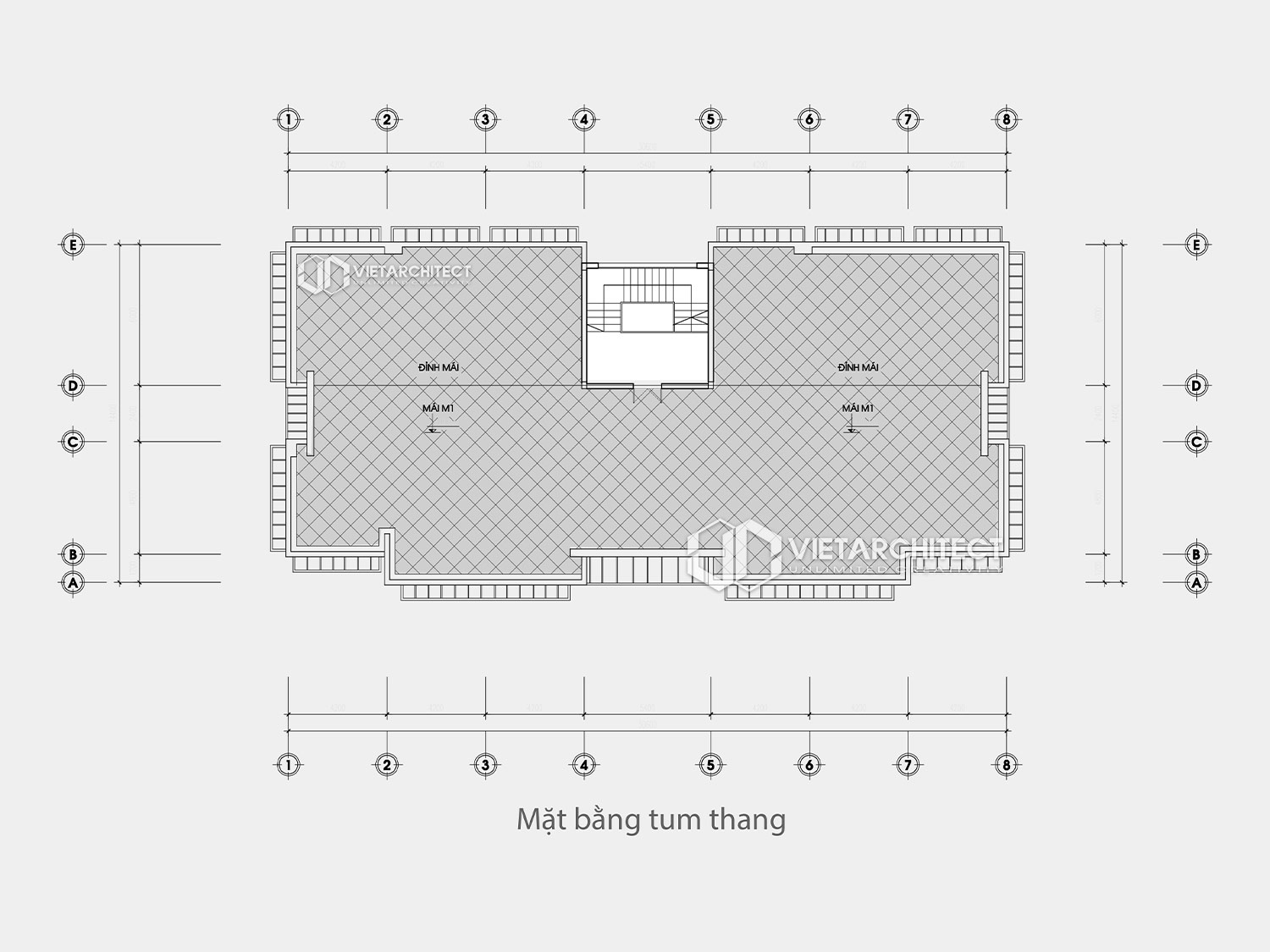 thiết kế nhà điều hành sông chanh mặt bằng tầng tum 