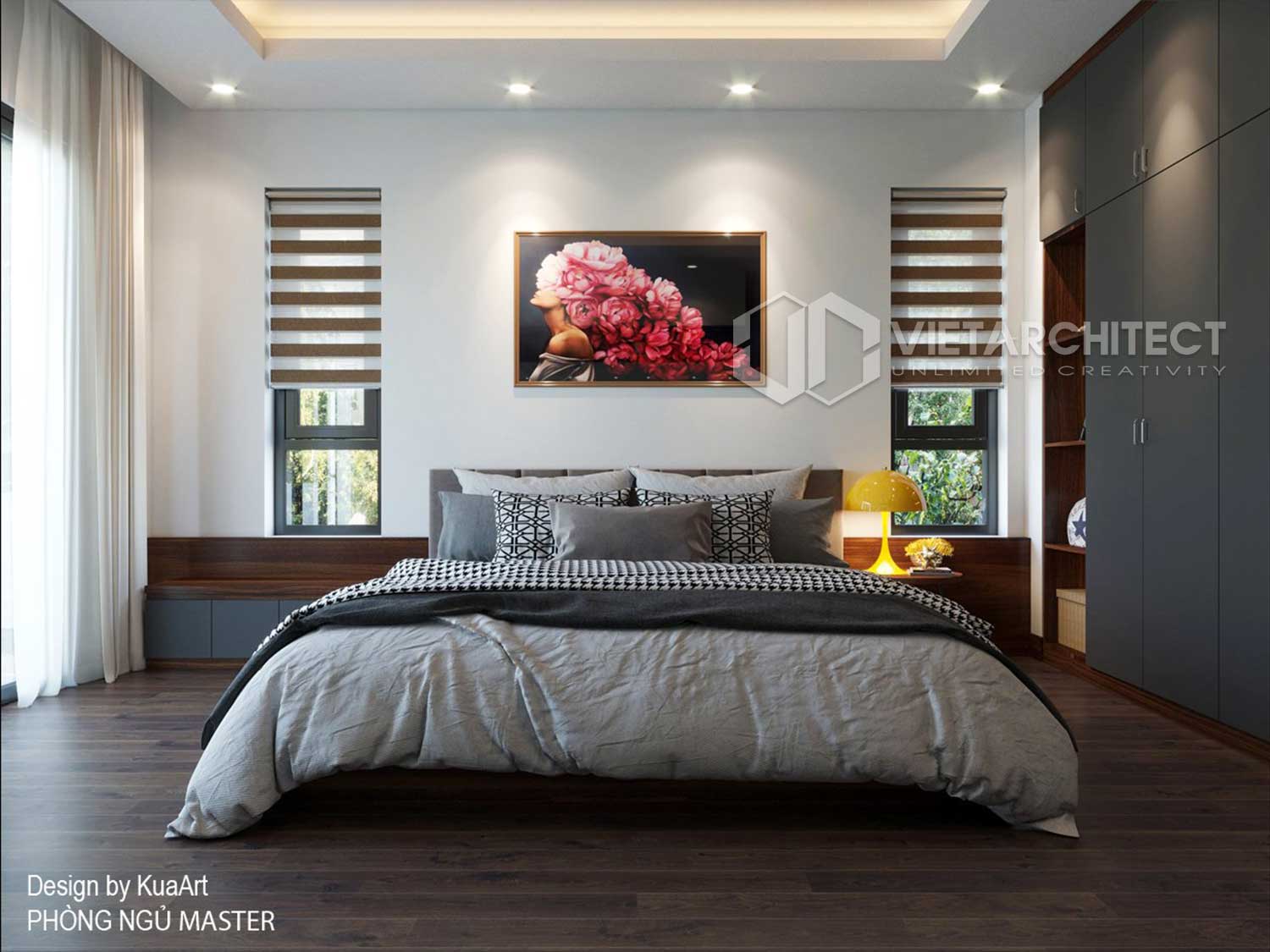 thiết kế nội thất hiện đại phòng ngủ master