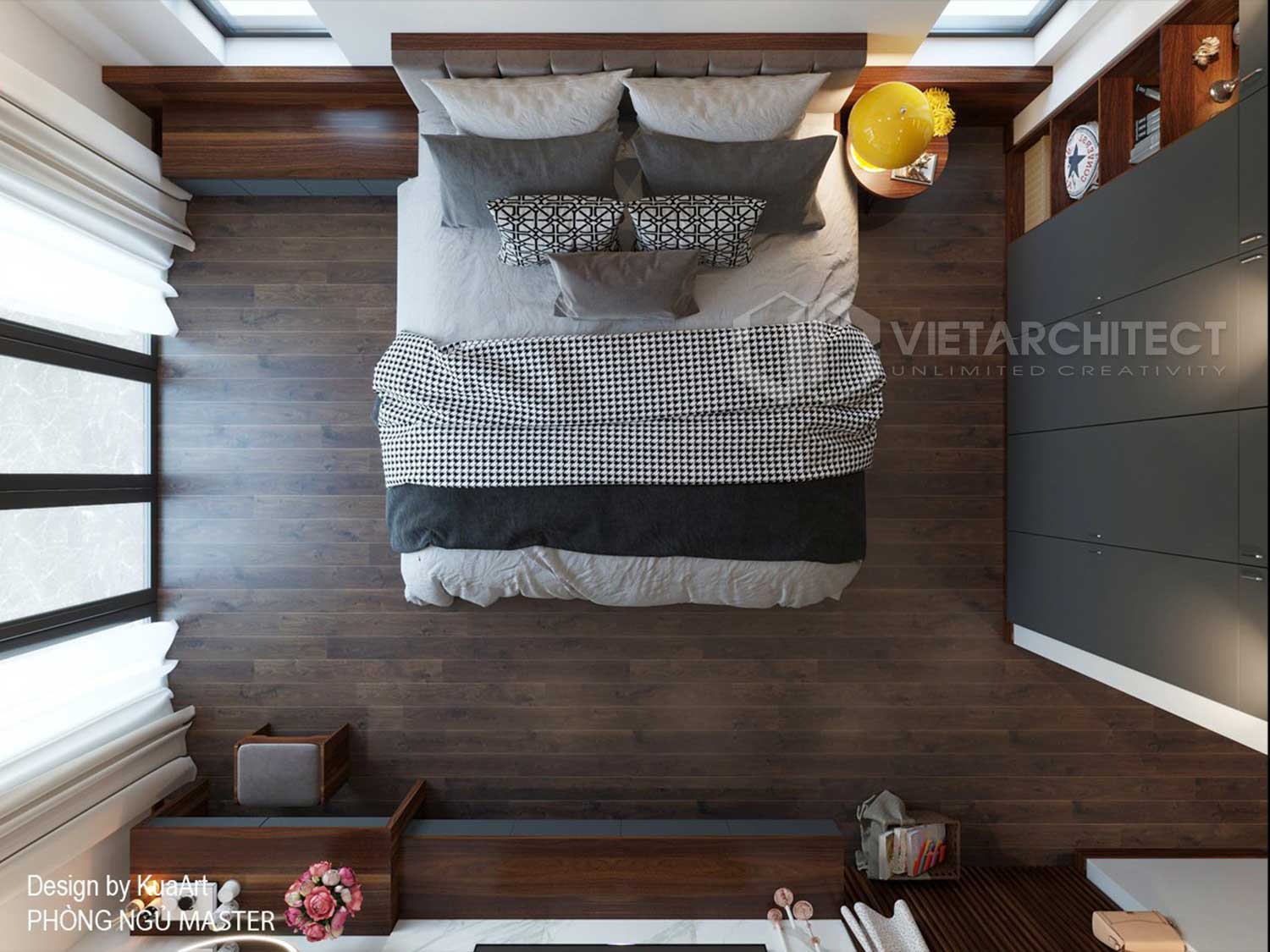 thiết kế nội thất phòng ngủ master cho gia đình nhà cô Vinh