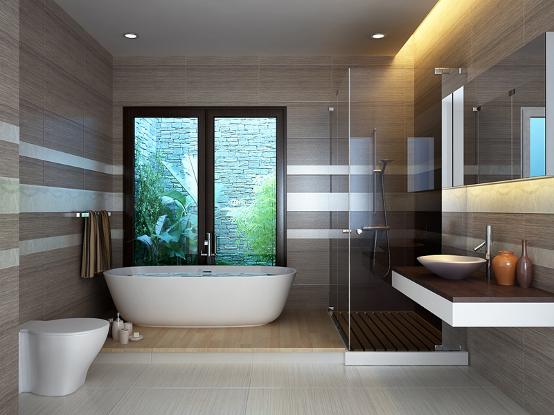Phòng tắm cũng cần lưu tâm khi chọn vật liệu, đảm bảo thẩm mỹ và công năng sử dụng